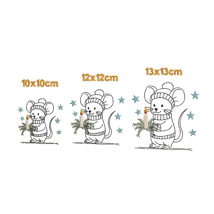 Stickdatei Maus mit Kerze Bild 2