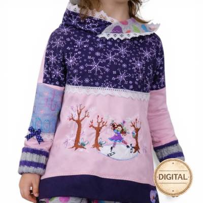 Schnittmuster Kinderpulli | Vokuhila Pullover nähen | Kinderschnittmuster | PDF Schnittmuster | Longpullover nähen | Mäd
