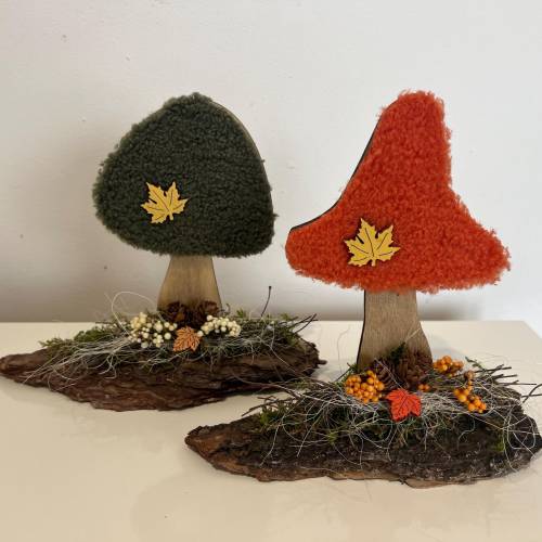 Herbstgesteck Herbstdeko Herbst Baumrinde Pilze
