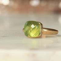 Ring Granat hydro: vergoldeter Stapelring mit Geburtsstein