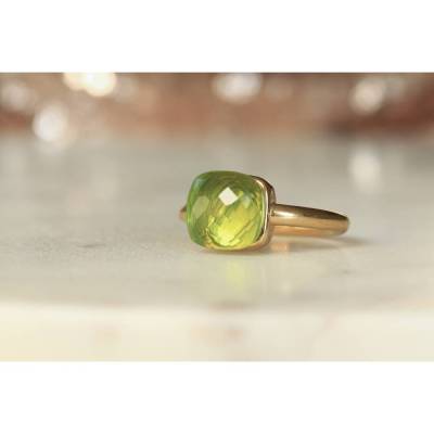 Ring Granat hydro: vergoldeter Stapelring mit Geburtsstein