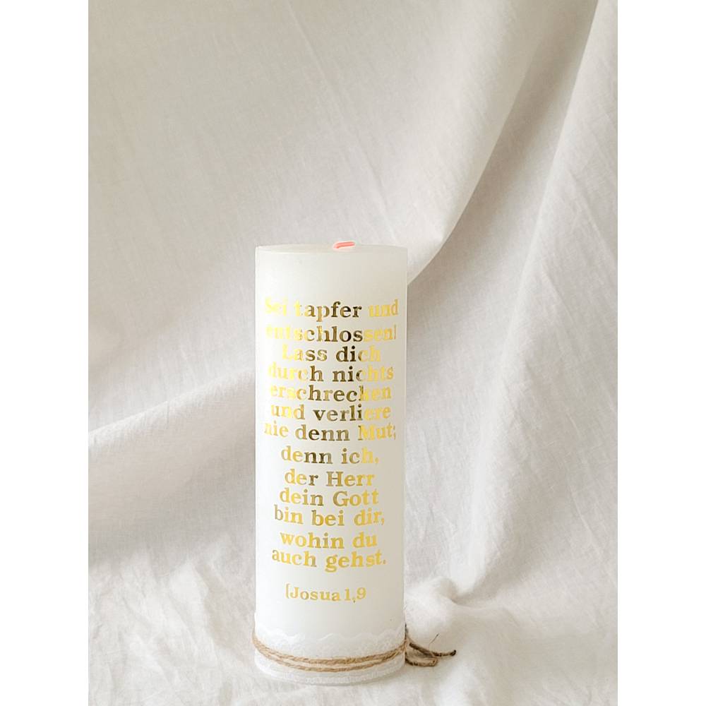 Taufkerzen Kommunionkerzen Konfirmationskerzen Hochzeitskerzen für Mädchen Jungen Unisex beige gold Strasssteinen Boho Bild 2