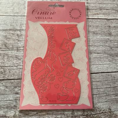 Ornare Vellum Embossingschablone zum Kartenbasteln, Babymotive, Teddy, Tauben