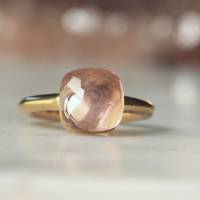 Ring Morganit hydro: vergoldeter Stapelring
