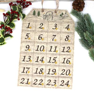Stickdatei ITH Adventskalender Reh 20x30cm