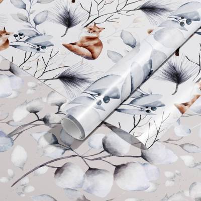 Geschenkpapier Set *Winter Fox* / DIN A3 Einwickelpapier für Advent und Weihnachten