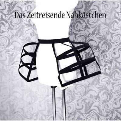 Kurze Käfig-Reifrock-Poschen –  Mini-Käfig Rock für Gothic, Bühne & Fotoshootings, schwarz