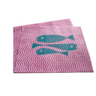 Reinigungstücher 2-er Set, Fische, mit Handsiebdruck.