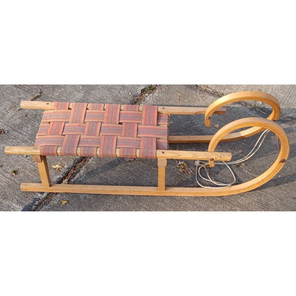 Großer DDR Schlitten aus Berlin – Vintage Holzschlitten 110 cm