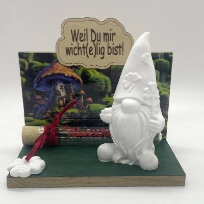 Personalisierter Wichtel mit Holzschild & Wunscherfüller – Handgemachtes Geschenk für Weihnachten & Geburtstag