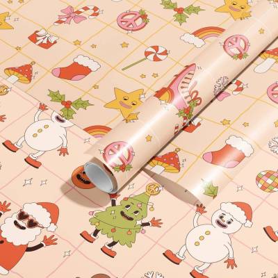 Geschenkpapier Set *Groovy Christmas* / DIN A3 Einwickelpapier für Advent und Weihnachten