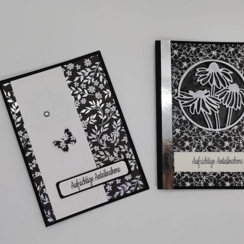 Beileidskarte mit Spruch – Stilvolle Trauerkarte DIN A6, Blumenmotiv, Kondolenzkarte zum Abschied & Todestag