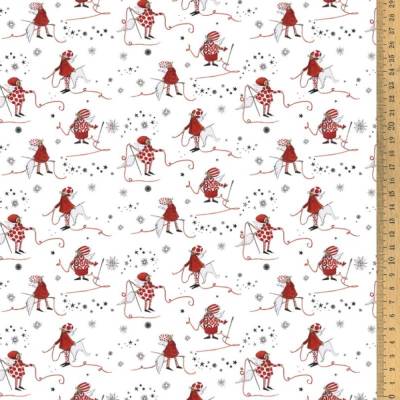 Acufactum Baumwolle-Stoff Fadenengel Weihnachten Winter ab 25cmx150cm Neue Serie