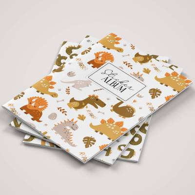 Stickeralbum Set *Dinoland* für Kinder / A5 Aufkleberheft mit 32 Seiten zum Sticker sammeln und aufbewahren