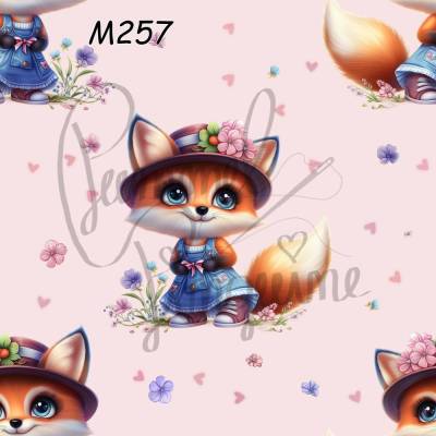 M257 PummelPinguine Exclusive Stoffe „Süßer Fuchs mit Blumenhut & Kleid"