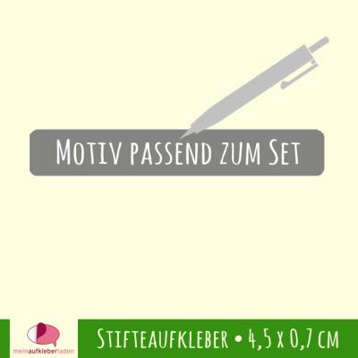 Stifteaufkleber | Motiv passend zum Schulstarter-Set - 0,7 x 4,5 cm - blanko zum Selbstbeschriften