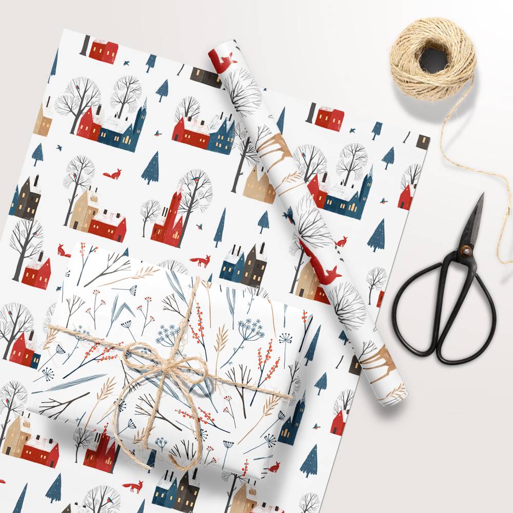 Geschenkpapier Set *Magic Winterland II* / DIN A3 Einwickelpapier für Advent und Weihnachten Bild 5