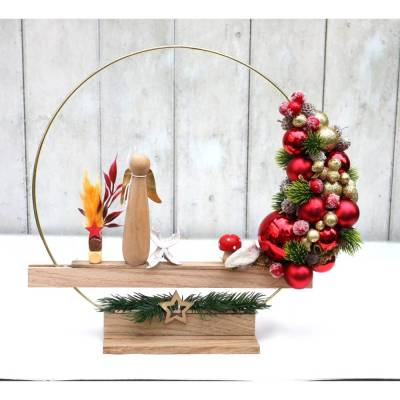 Weihnachtsdeko Kranz Engel Tischkranz Aufsteller Loop Advent Dekoration