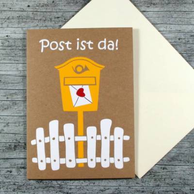 Klappkarte **Post** von ZWEIFARBIG Kraftpapier Geburtstag Grußkarte Briefkasten