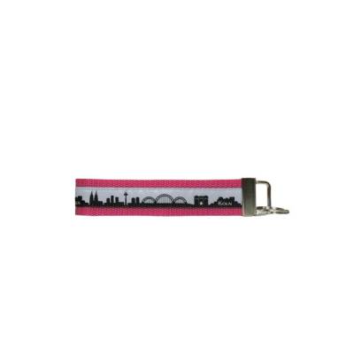 Schlüsselanhänger Geschenk-Schlüsselband Köln-Anhänger pink schwarz grau Skyline Schlüssel Hausschlüssel Ersatzschlüssel