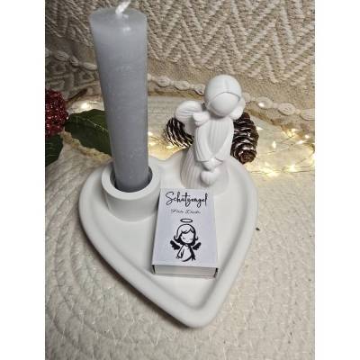 Raysin-Deko-Set Schutzengel für Dich – Herzschale, Engel & Streichhölzer – Geschenk & Trostspender