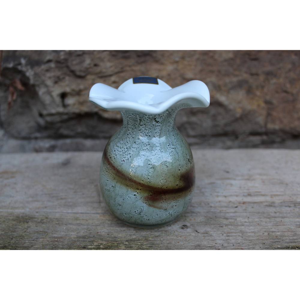 Vase Überfangglas Bad Reichenhaller Glaskunst mundgeblasen Vintage
