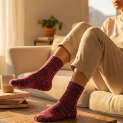 Handgestrickte extradicke Socken Größe 42 aus 8-facher Sockenwolle – warme dicke Strümpfe