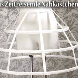 Kurzer Käfig-Reifrock Mini-Crini Style für Lolita, 50er Vintage Mode, Gothic & Bühnenoutfits, weiß