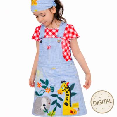 Schnittmuster Latzrock für Kinder – A4 PDF • Größe 74–146 •
