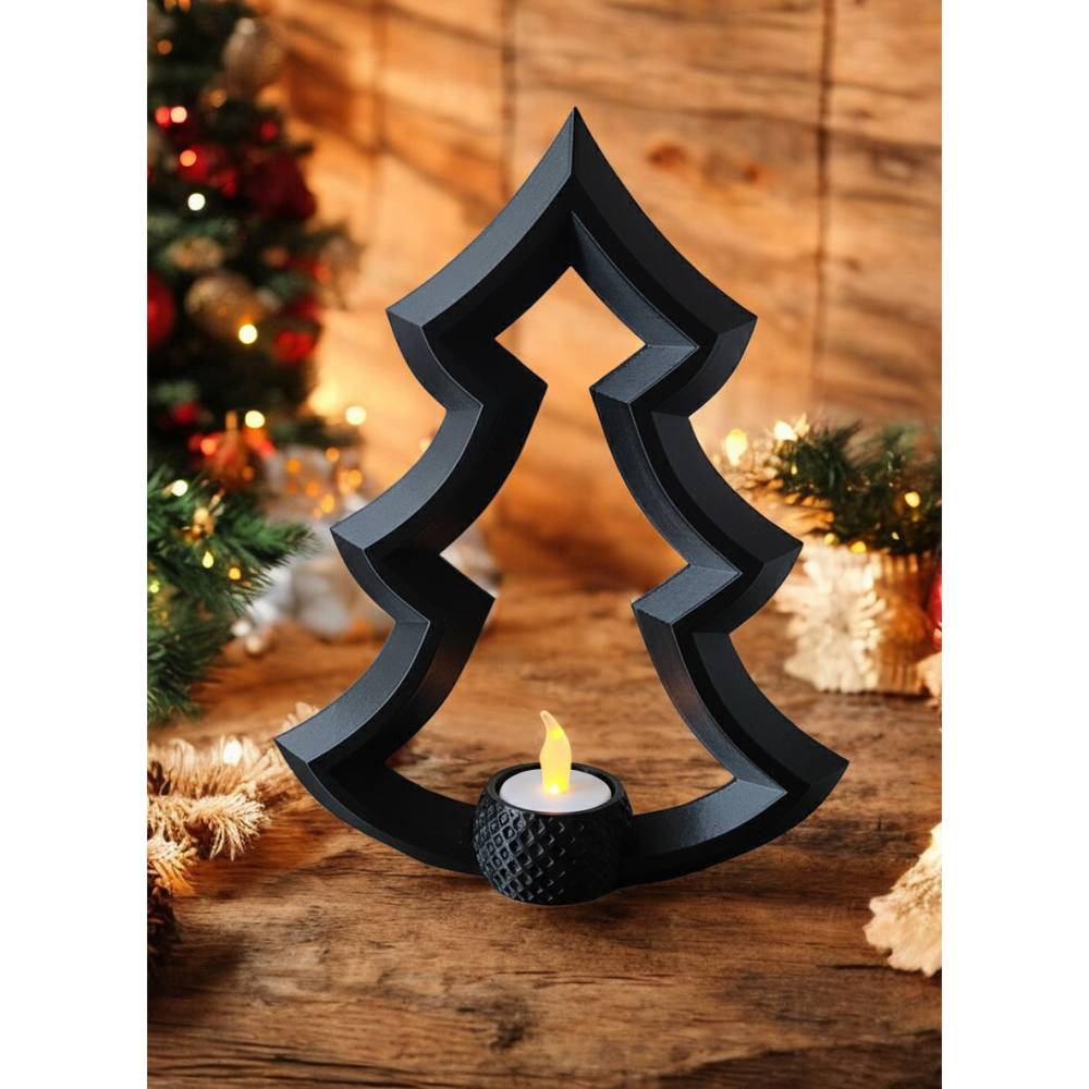 Moderner Christbaum Kerzenhalter – Skandinavische 3D-Deko für LED-Lichter