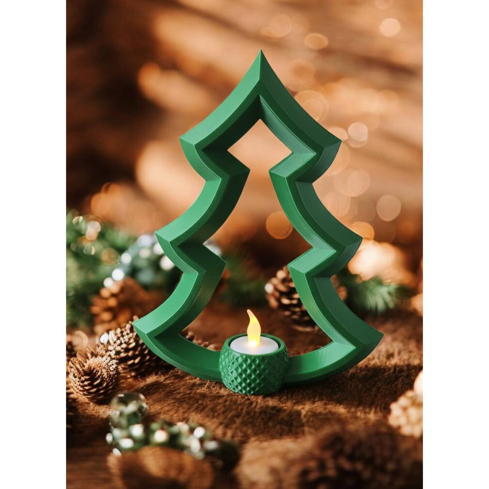 Moderner Christbaum Kerzenhalter – Skandinavische 3D-Deko für LED-Lichter