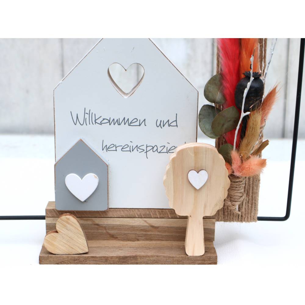 Deko Aufsteller Haus Tischdeko Deko für Eingangsbereich