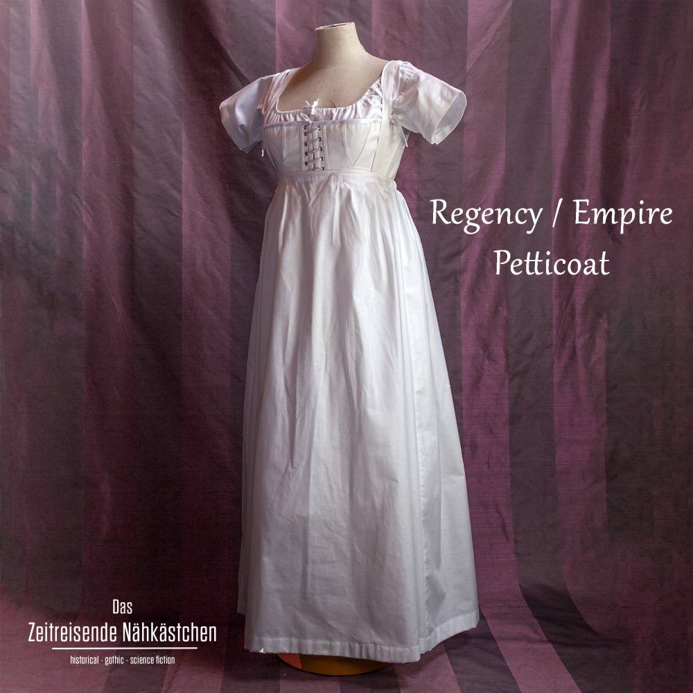 Unterrock Regency Empire Petticoat aus 100 % Baumwolle – authentische Unterwäsche für Empire- und Regency-Kleider, Reena Bild 1