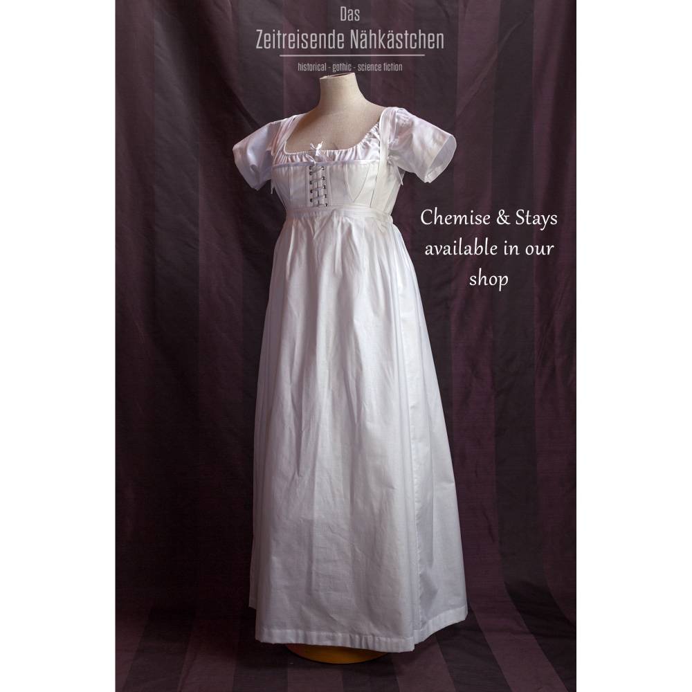 Unterrock Regency Empire Petticoat aus 100 % Baumwolle – authentische Unterwäsche für Empire- und Regency-Kleider, Reena Bild 4