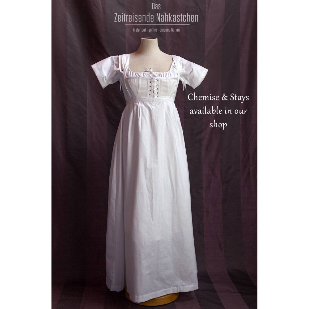 Unterrock Regency Empire Petticoat aus 100 % Baumwolle – authentische Unterwäsche für Empire- und Regency-Kleider, Reena Bild 6