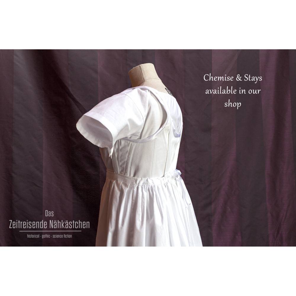 Unterrock Regency Empire Petticoat aus 100 % Baumwolle – authentische Unterwäsche für Empire- und Regency-Kleider, Reena Bild 7
