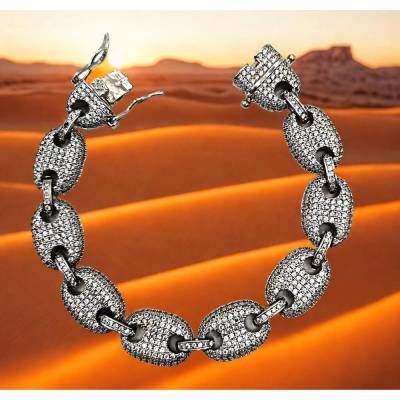 Retro Armband Silber 60er Jahre • Funkelnde Kristalle • Vintage Schmuck 46g
