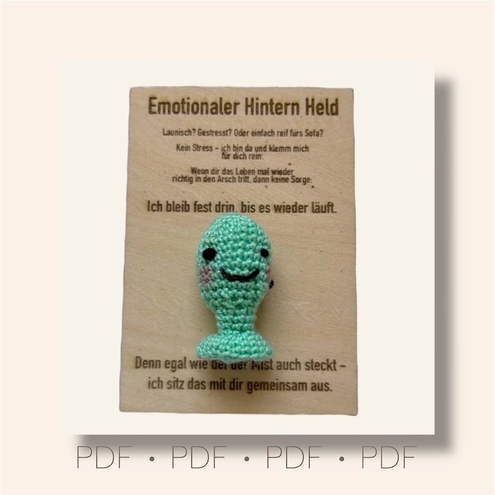 Häkelanleitung Emotionaler Hintern Held – Support Plug und Karte als Digitaler Download Bild 2
