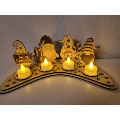 Wichtel Advendsdeko für 4 Teelichter, Weihnachten,Geschenk,Deko,Mitbringsel