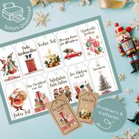 Old fashioned Xmas Geschenkanhänger zum Ausdrucken – Nostalgischer Weihnachtszauber