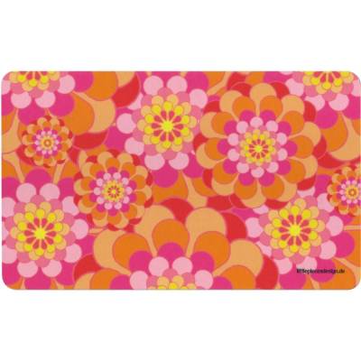 Frühstücksbrettchen Flower-Power Retroblumen, mit großen Blüten in Rosa und Pink