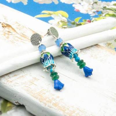 Individueller Ohrschmuck, Ohrstecker blau, Ohrringe, Geschenkidee Frau, Weihnachten, handgemacht Unikat