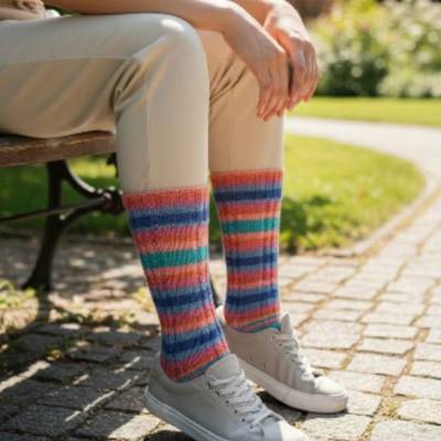 Handgestrickte Socken Größe 39/40 aus 4-facher Sockenwolle – warme Strümpfe