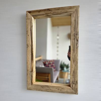 Altholz Spiegel S2301 Holzspiegel Wandspiegel 47x72 antiko Badspiegel Schminkspiegel Dekospiegel