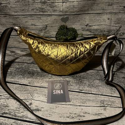 Golden moonbag- Bananentasche-kompakte Halfmoonbag- wunderschöner Blickfang