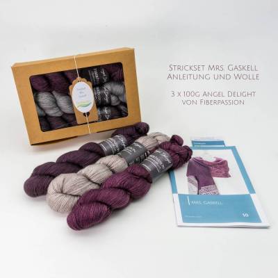 Strickset Mrs. Gaskell - Wolle und Anleitung im Geschenkkarton