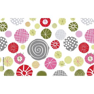 Frühstücksbrettchen Abstrakte Knöpfe, farbige, verzierte Punkte im 60er Jahre Design