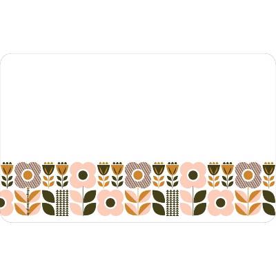 Frühstücksbrettchen Florale Elemente, mit Blumen und graphischen Elementen im Retro-Skandinavischem Stil