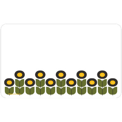 Frühstücksbrettchen Retro Tull, florales Ornament mit stilisierten Retroblumen