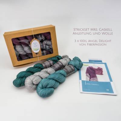 Strickset Mrs. Gaskell - Wolle und Anleitung im Geschenkkarton